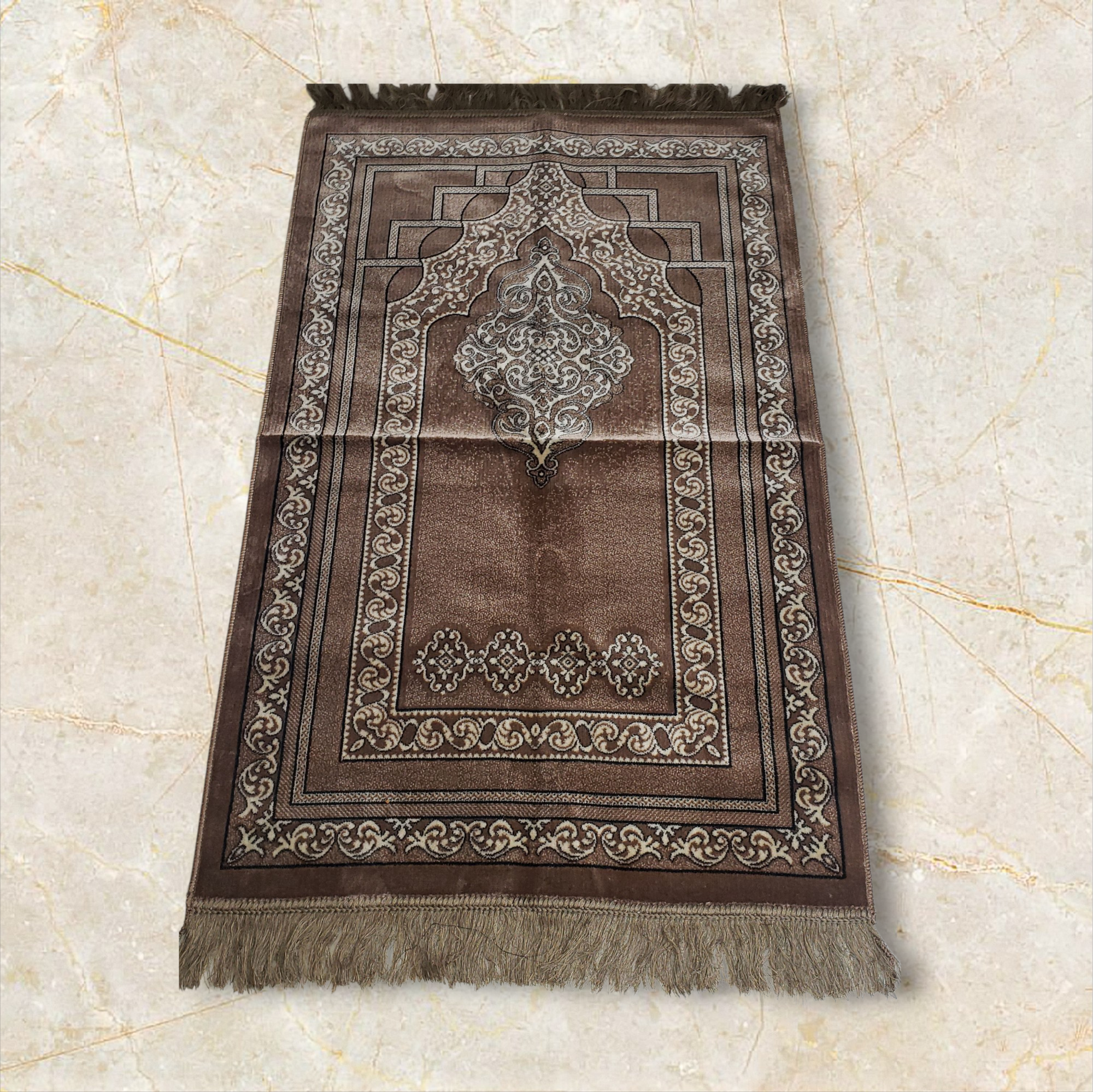 Gray Dome Islamic Prayer Rug