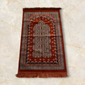 Orange Center Islamic Prayer Rug