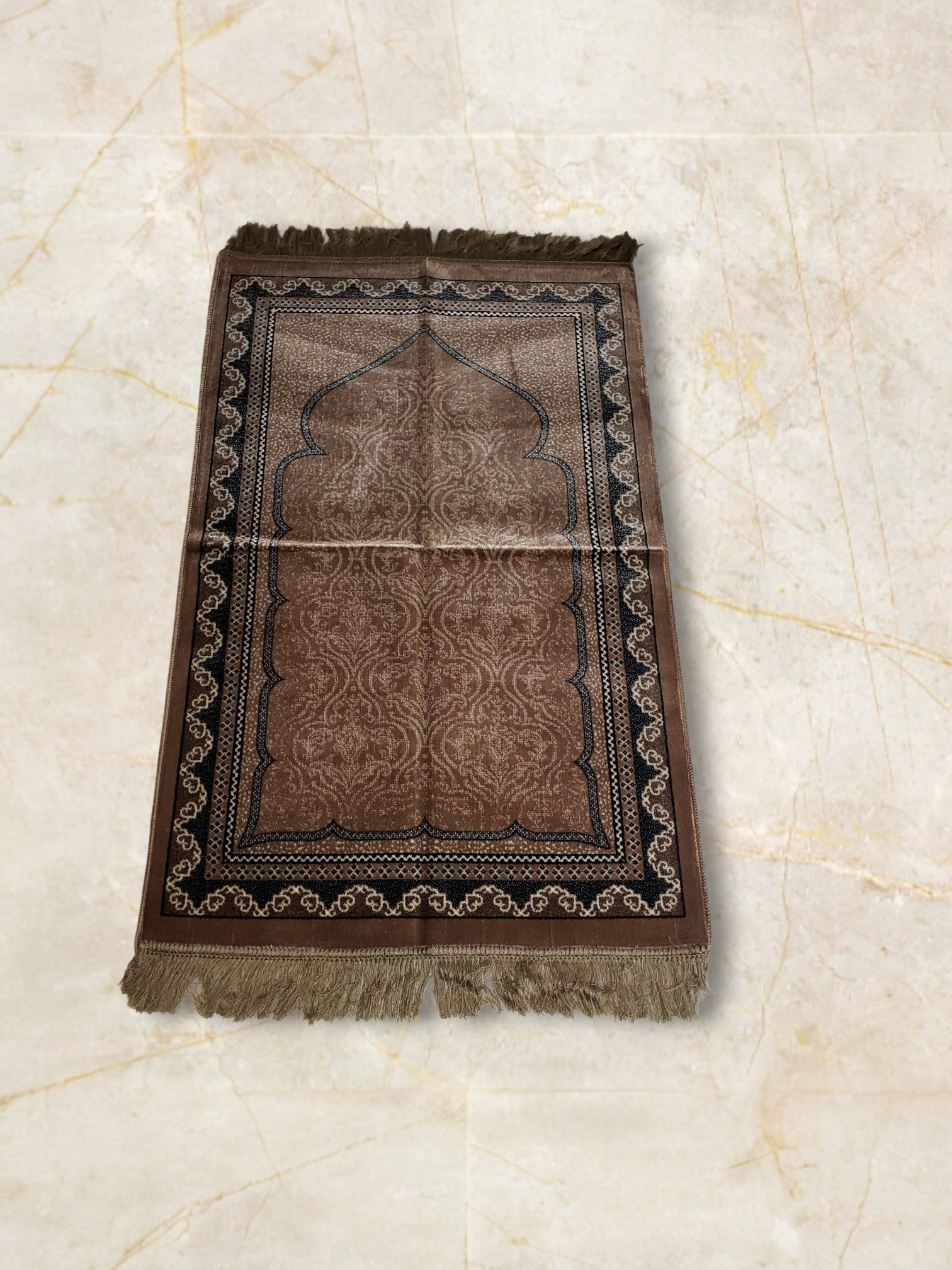 Gray Calm Islamic Prayer Rug