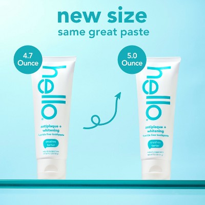 hello Antiplaque and Whitening Fluoride Free Toothpaste Natural Peppermint 5oz/2pk - Missing Box