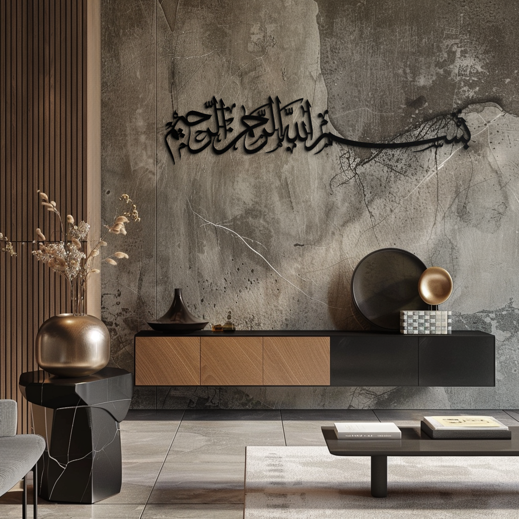 Bismillahirrahmanirrahim Metal Wall Art – Islamic Calligraphy Design